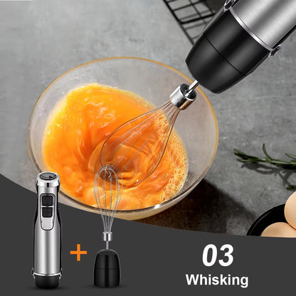4-in-1 Immersion Blender with 1200W Motor & 6-Speed Control – Hand Blender Set with Chopper, Whisk & Cup for Soups, Smoothies, Sauces
