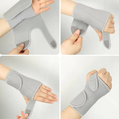 Metal-Reinforced Wrist Brace with Adjustable Compression Straps for Carpal Support, Left or Right Hand