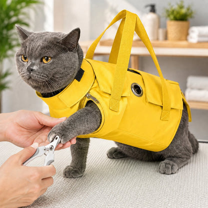 Ortekor Multi-Use Cat Carrier & Grooming Bag - Easy Paw Access for Vet Visits & At-Home Care