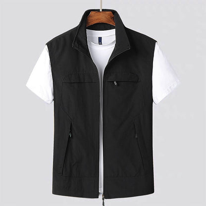 Quick-Dry Mesh Vest for Men Multi-Pocket Outdoor Fishing Hiking Travel Sleeveless Jacket Breathable Lightweight Adventure Gear