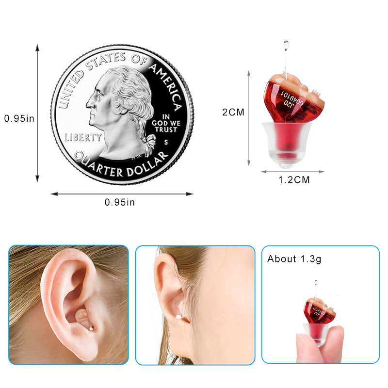 CIC Hearing Aid for Seniors, Invisible Hearing Aids with Noise Cancellation, In Ear Digital Hearing Aid