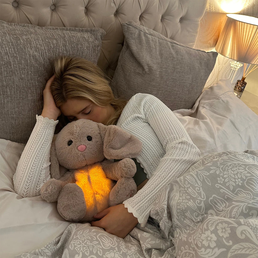 Breathing Plush Companion with Night Light and Calming Sounds for Sleep & Relaxation | Soft Cuddly Toy for Kids & Adults