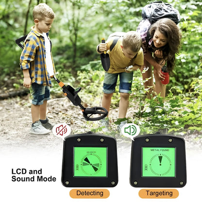 Junior Metal Detector with Waterproof Coil & Target ID – Adjustable Treasure Finder for Kids Ages 6-12 – Beach, Park & Backyard Detecting